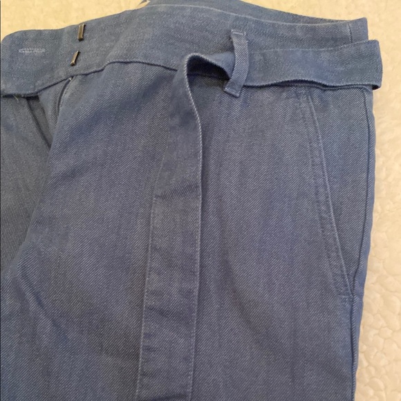 LOFT Petite Denim Blue Pinstripe Trousers - Picture 3 of 8